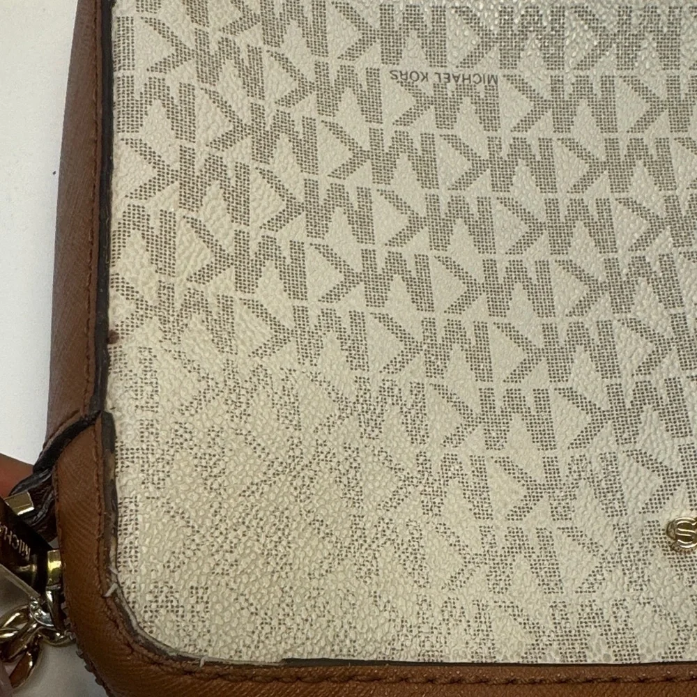 Michael Kors Tan and Cream Crossbody Bag